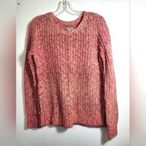 Lucky Brand pink/white knit crew neck sweater, women's S  #2367